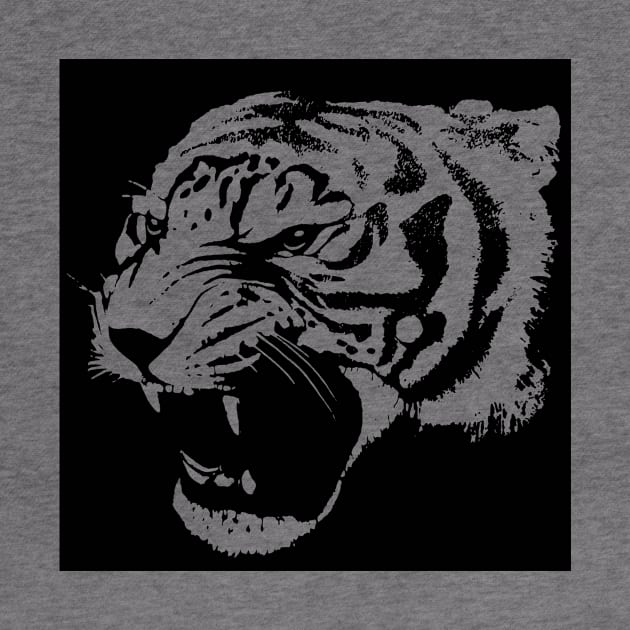Tiger Head Silhouette by Tamie